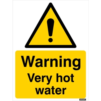 Very Hot Water Vinyl Warning Sign - 150 X 200MM