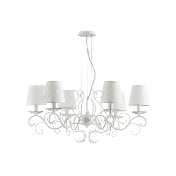 Fan Europe Lighting - Fan Europe PERLA 6 Light Chandeliers with Shades White, K9 Crystals 82cm