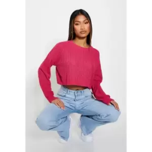 I Saw It First Crew Neck Cropped Jumper - Pink