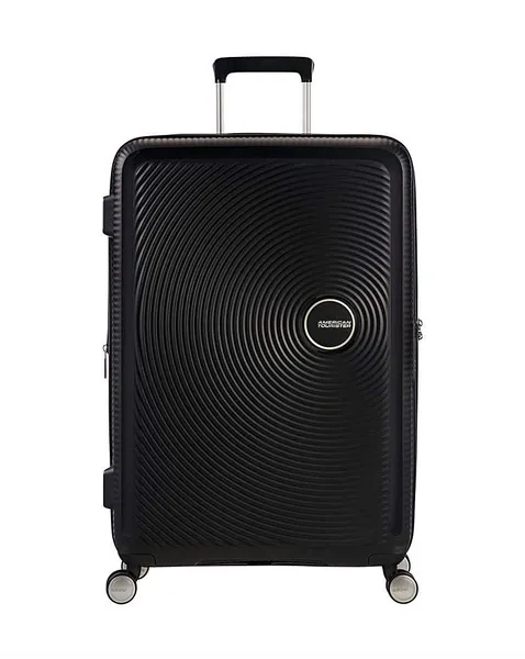 American Tourister SoundBox VZDVW Spinner Medium Hardshell Bass Black Suitcase