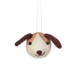 Sass & Belle Mini Dog Head Felt Decoration