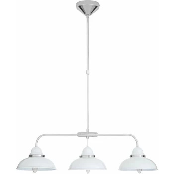 Premier Housewares - Jasper White and Chrome 3 Light Pendant Light