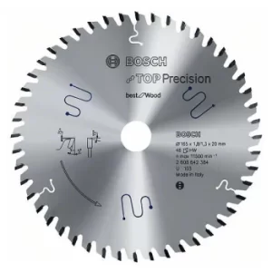 Bosch 2608642385 Circular Saw Blade TCT Precision Wood 165x20x1.8m...