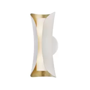 Josie 2 Light Wall Sconce White, Gold, Glass