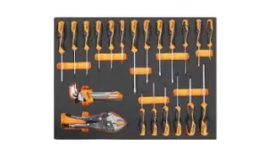 Beta Tools MB45 29pc Screwdriver & Key Set in Soft Tray for Tool Chest C35