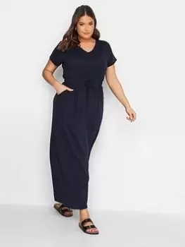 Yours Maxi Short Sleeve T Shirt Dress - Navy, Blue, Size 22-24, Women