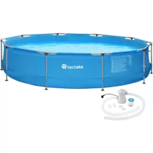 Swimming pool round with pump o 360 x 76cm - outdoor swimming pool, outdoor pool, garden pool - blue - blue