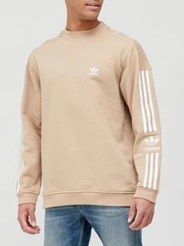 adidas Originals Lock Up Crew Sweat Top - Beige, Brown, Size XL, Men