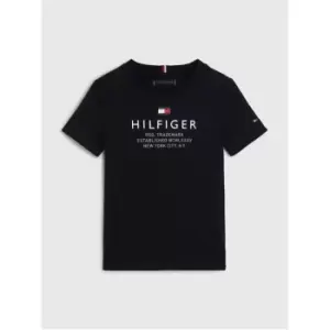 Tommy Hilfiger Boy'S Short Sleeve Tommy Hilfiger Logo Tee - Blue