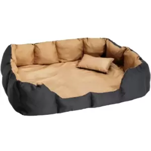 Tectake Dog Bed Made of Polyester - Black/Brown