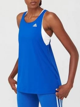 adidas Designed to Move Tank Top - Blue, Size 2XL, Women