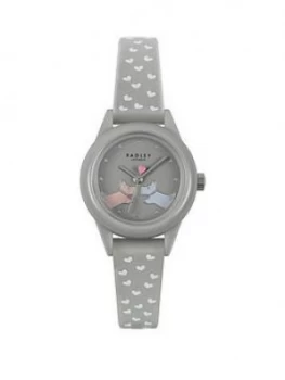 Radley Grey Dog Dial Heart Print Strap Watch