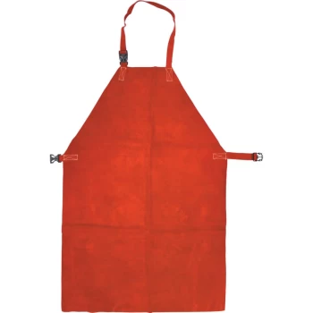 Leather Welders Apron - Buckles - Red - 24"X36"