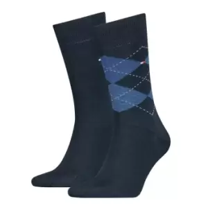 Tommy Bodywear Hilfiger 2 Pack Check Socks Mens - Blue