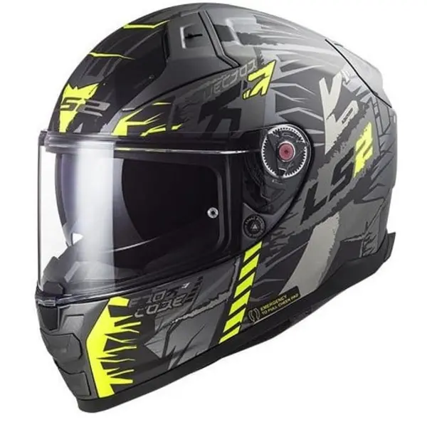 LS2 Ff811 Vector II Techbot M.Titan.H-V Yell. Full Face Helmet Size S