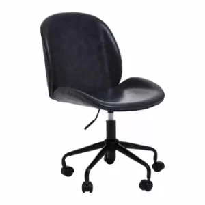 Interiors by PH Leather Effect Retro Office Chair, Grey