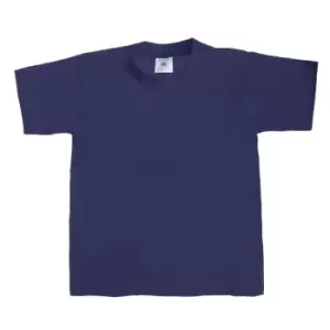 B&C Kids/Childrens Exact 190 Short Sleeved T-Shirt (Pack of 2) (9-11) (Navy Blue)