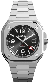 Bell & Ross Watch BR05 GMT Black Steel Bracelet