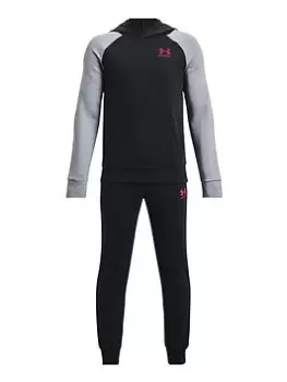 Under Armour Rival Fleece Suit Older Boys-Black/Grey, Size S=7-8 Years