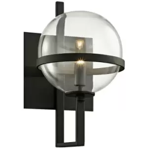 Elliot 1 Light Wall Sconce Textured Black, Glass