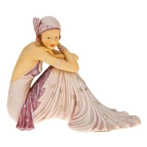 Deco 1930s Girl Sitting Lilac Ornament