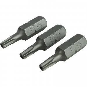 Faithfull S2 Security Torx Screwdriver Bits T15 25mm Pack of 3