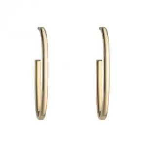 Open Oval 3/4 Hoop Yellow Gold Earrings GE2407