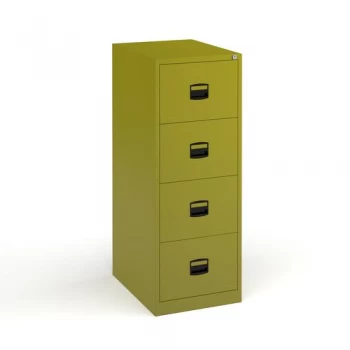 Steel 4 drawer contract filing cabinet 1321mm high - green