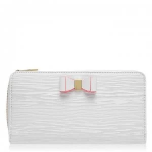 Ted Baker Rouxi Bow Leather Zip Around Purse - ivory