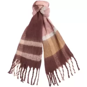 Barbour Womens Isla Tartan Boucle Scarf Chocolate Tartan