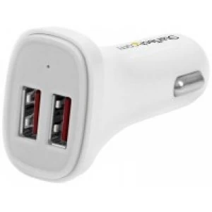 StarTech Dual Port USB Car Charger 24W4.8A White