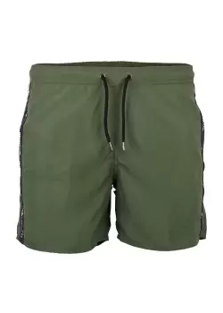 Emporio Armani Mens Taped Swim Short In Khaki