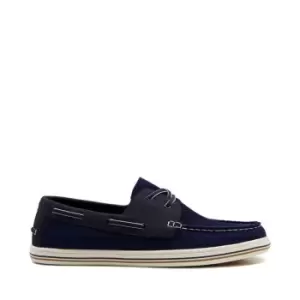 Dune London Burnner Knitted Boat Shoes - Blue