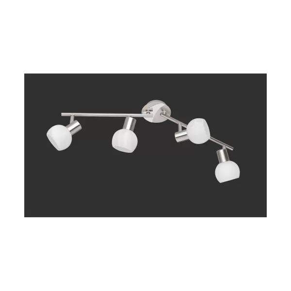 Antibes Modern 4 Light Ceiling Spotlight Bar Nickel Matt