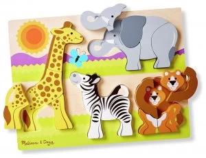 Melissa Doug Chunky Safari Jigsaw Puzzle 20 Piece.