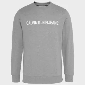 Calvin Klein Jeans Mens Core Institutional Logo Sweatshirt - Grey Heather - XXL