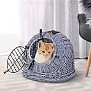 PawHut Wicker Cat Basket D32-010 400 x 500 x 400 mm Grey