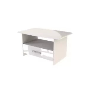 Fourisse Ready Assembled Coffee Table With Drawer White Gloss/White