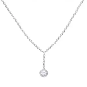 Diamonfire Silver White Zirconia Y - Collier Necklace N4233