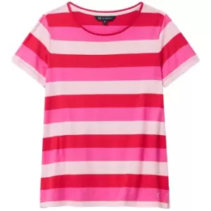 Crew Clothing Womens Breton Tee Pink Block Stripe 16