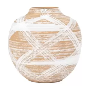 Gallery Interiors Tinka Vase in Reactive Brown & White / Large