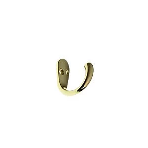 Wickes One Prong Hook - Brass Pack of 2