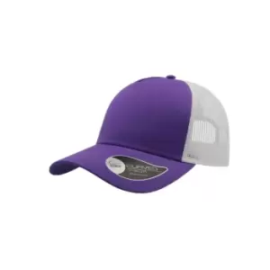 Atlantis Rapper Cotton 5 Panel Trucker Cap (One Size) (Purple/White)