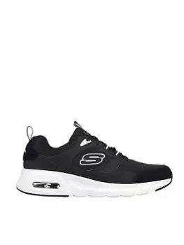 Skechers Skech-Air Court Suede Overlay Lace-Up Trainer, Black/White, Size 9, Men