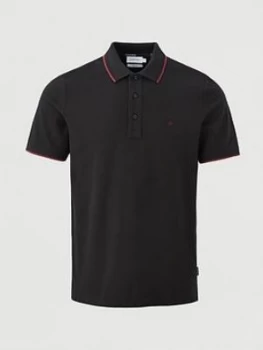 Calvin Klein Stretch Tipping Slim Polo Shirt - Black