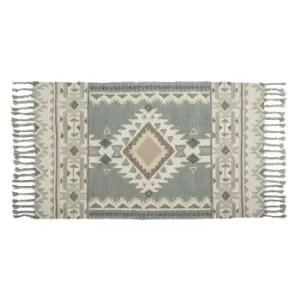 Simply Green Aztec Killim Rug Grey