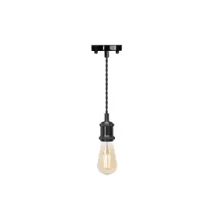 4lite LED Pendant with ST64 Bulb - Blackened Silver