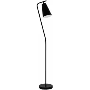 Floor Lamp Light Colour Black Shade Black Outer White Inner Shade Bulb E27 1x40W