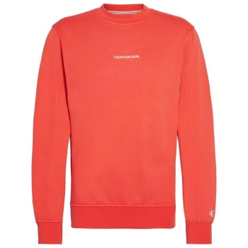 Calvin Klein Jeans Institutional Chest Logo Sweatshirt - Fiery Red