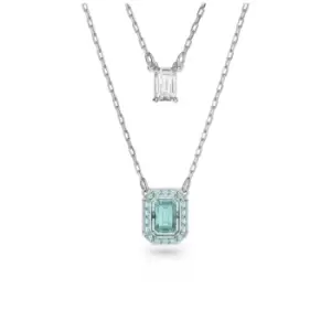 Millenia Layered Octagon Cut Blue Rhodium Plated Necklace 5640557